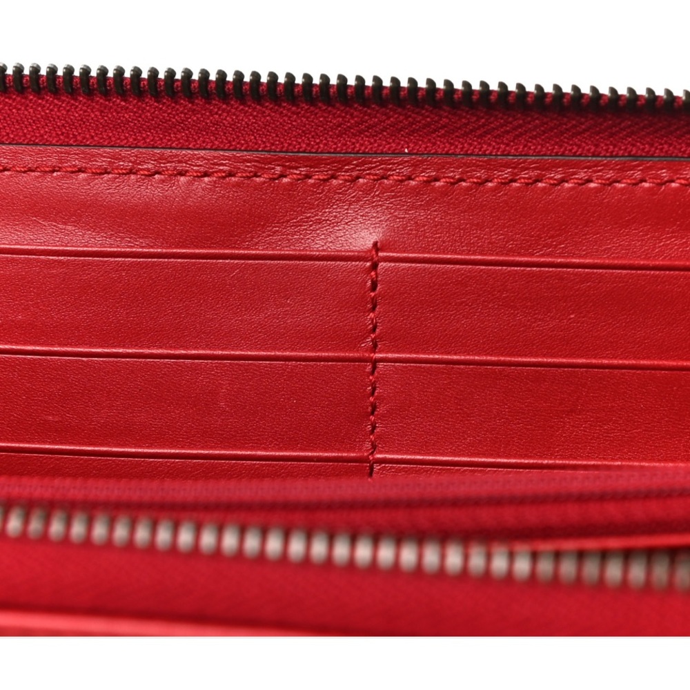 Gucci Calfskin Matelasse GG Marmont Zip Around Wallet Hibiscus Red - Picture 16 of 16